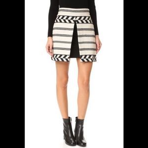 Alice + Olivia Black and White Mini Skirt
